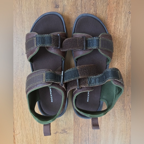 Rockport Springboro Men’s Brown Leather Sandal Sz 11 - Picture 4 of 8